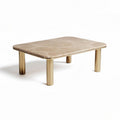 Rectangular coffee table with marble top and golden metal legs 120 x 80 x 45cm