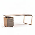 Wood and metal office desk with mobile storage unit 150 x 70 x 75cm