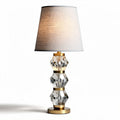 Crystal table lamp with fabric shade in gold and silver 20 x 20 x 40cm
