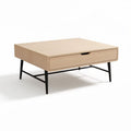 Wooden coffee table with drawer and metal legs 100 x 60 x 40cm