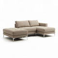Sectional sofa with fabric upholstery and stainless steel legs 220 x 90 x 85cm
